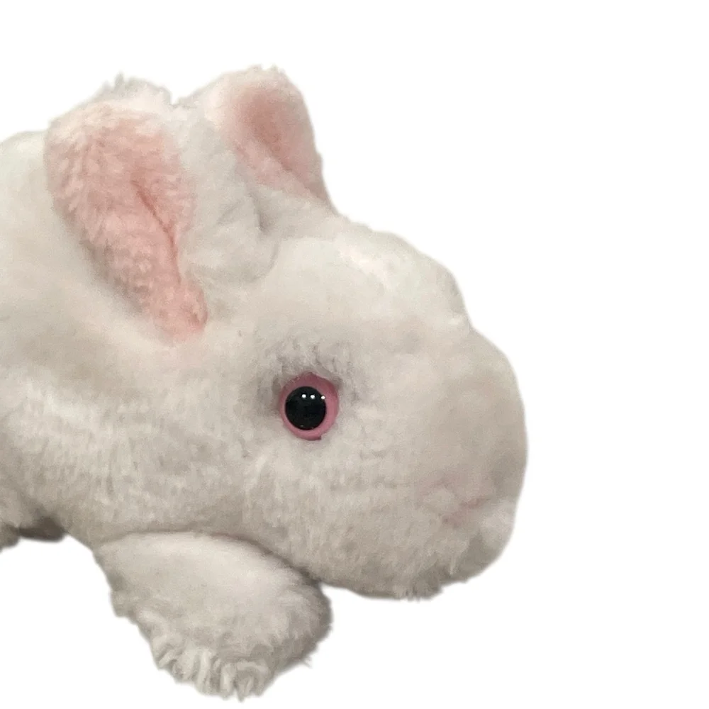 Vintage 1983 Dakin Mini Bunny Rabbit Plush White Pink Eyes Easter Toy 6